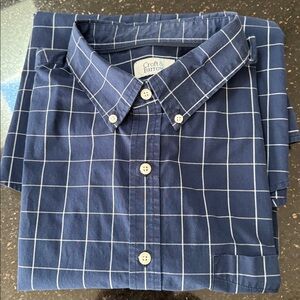 Blue Checkered Button-Down Shirt